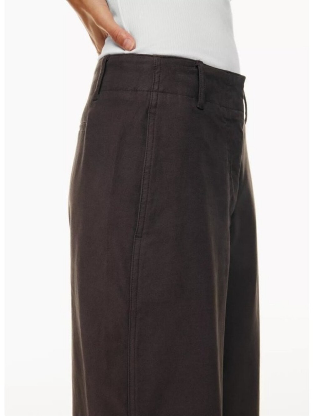 Aritzia Wilfred Ascendant Pant High Rise Utility Wide Leg Size 8 Brown - Picture 5 of 16